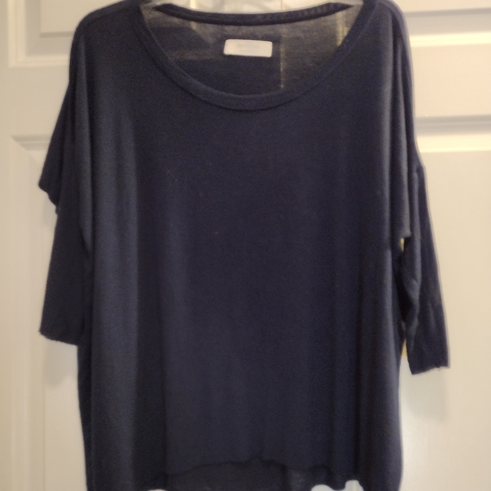 Bailey 44 Scoop Neck Oversized Dolman Sleeve Navy Tunic S